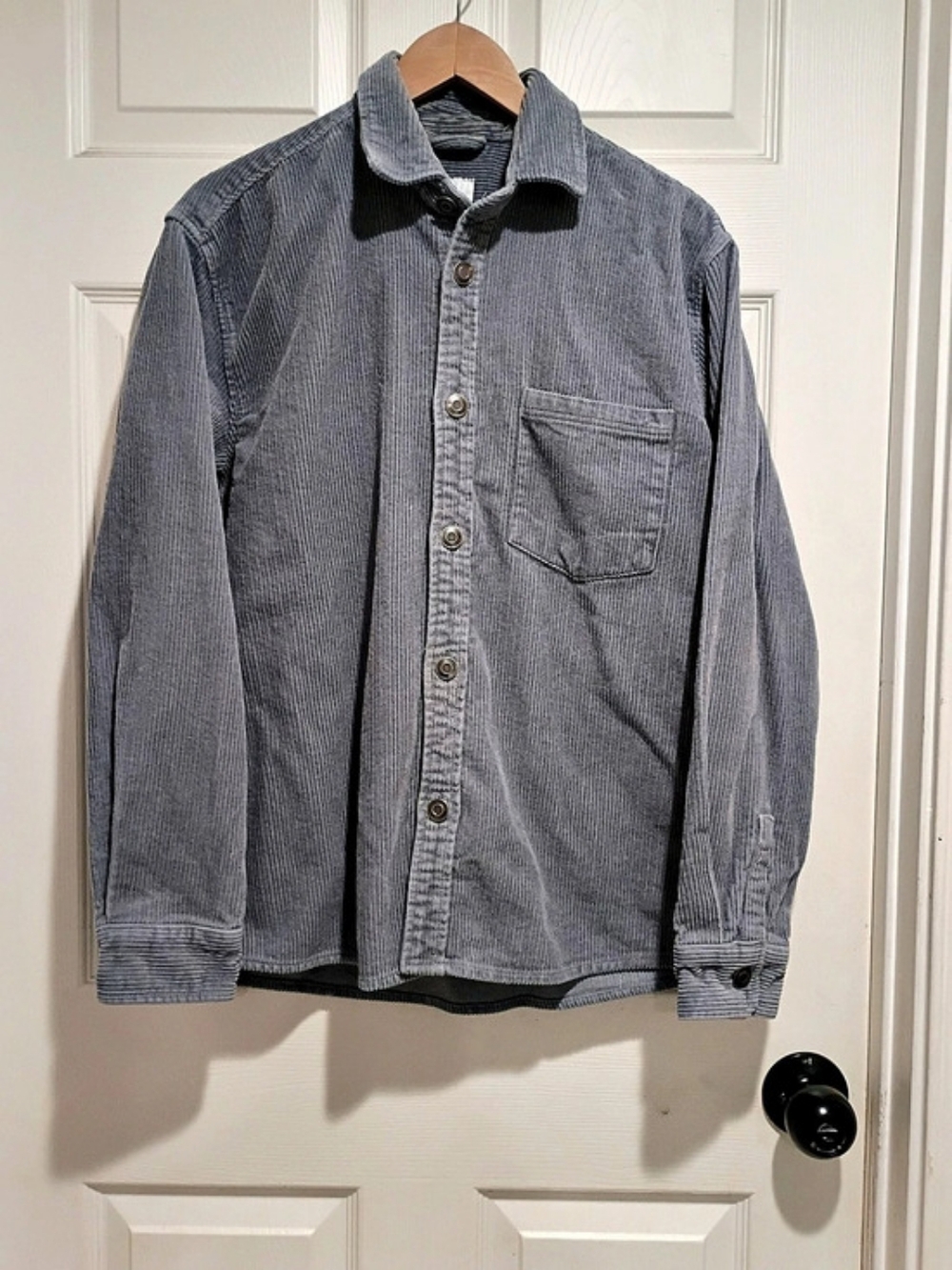 Zara Men's Striped Corduroy Button Long Sleeve Shirt Size Medium